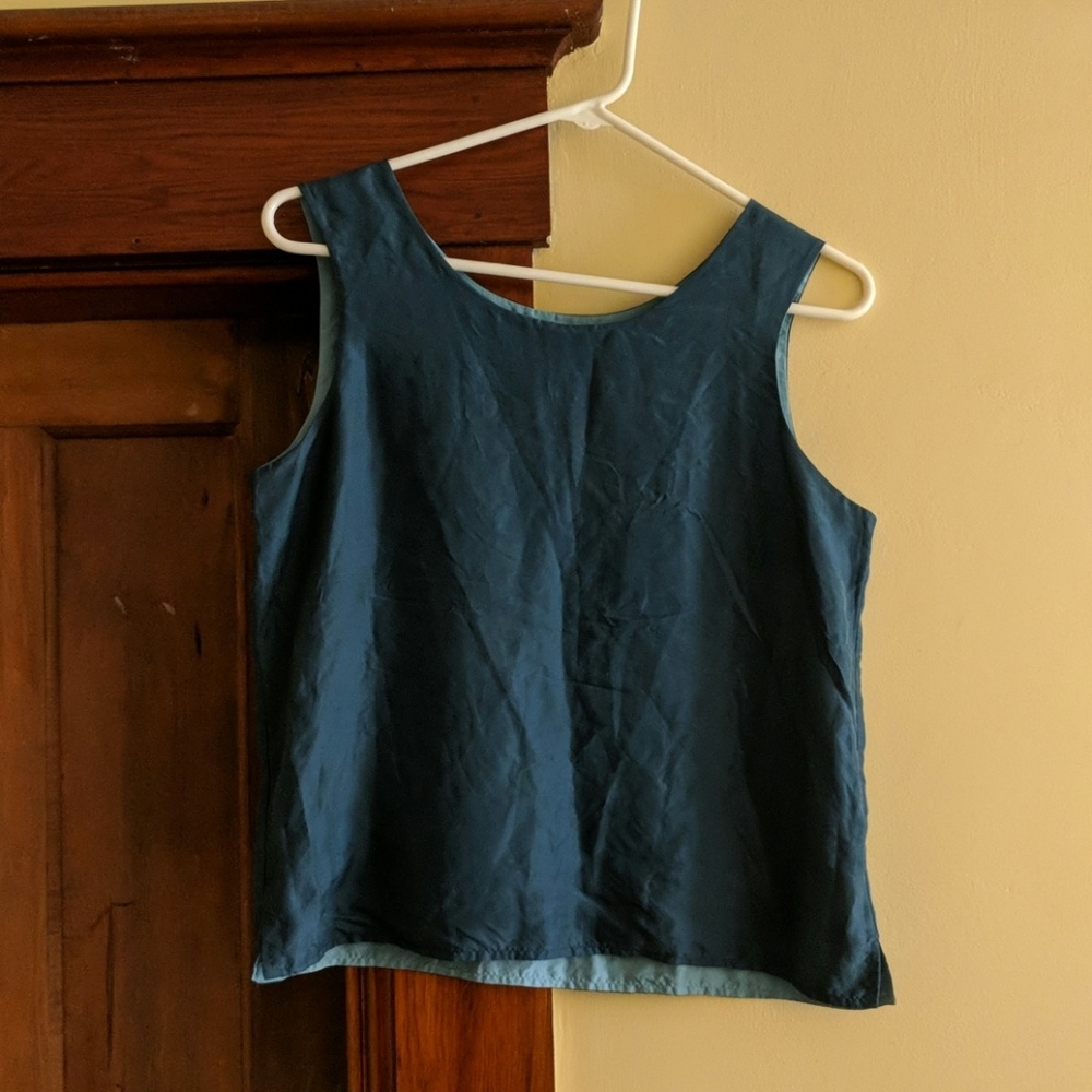 Reversible silk tank top